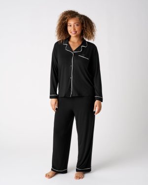 Black Women's Long Sleeve Pajama Set