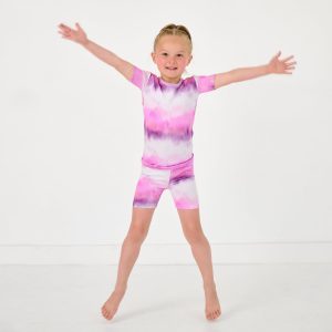 Pink Cosmic Mist Two-Piece Short Sleeve & Shorts Pajama Set