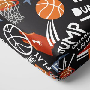 Black Slam Dunk Fitted Crib Sheet