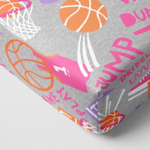Pink Slam Dunk Fitted Crib Sheet