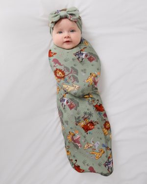 Disney Simba's Safari Swaddle & Luxe Bow Headband Set