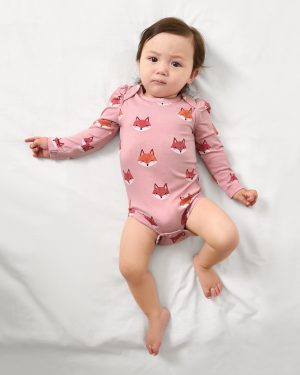 Fox Tracks Puff Sleeve Bodysuit