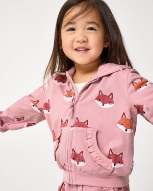 Fox Tracks Ruffle Zip Hoodie