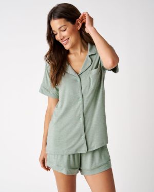Heather Sage Women's Short Sleeve & Shorts Pajama Set