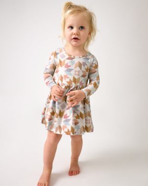 Kaleidoscope Dreams Ribbed Skater Dress with Bodysuit