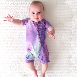 Purple Watercolor Shorty Zippy