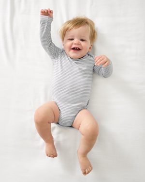 Light Heather Gray Stripe Bodysuit