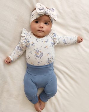 Hazy Blue Fold Over Legging