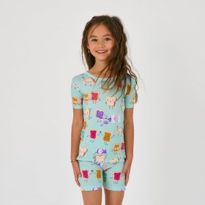 Lunch Buddies Two-Piece Short Sleeve & Shorts Pajama Set