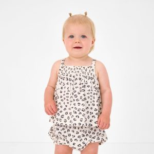Luxe Leopard Ribbed Smocked Top with Bloomer