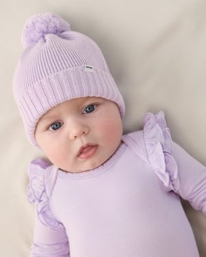 Misty Lavender Sweater Beanie Hat
