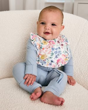 Tiny Blooms Ruffle Bib