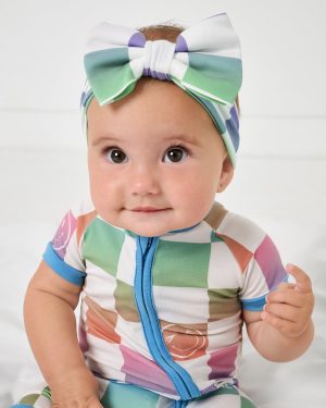 Ombre Cheery Checks Luxe Bow Headband