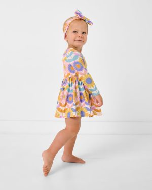 Petal Power Bow Back Skater Dress with Bodysuit