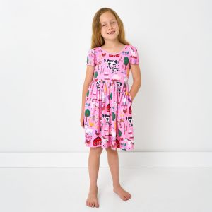 Pink Farm Fam Skater Dress