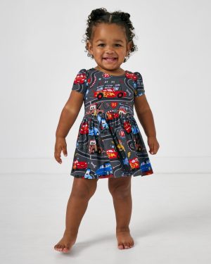 Pixar Cars Piston Cup Bow Back Skater Dress with Bodysuit
