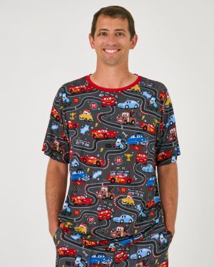 Pixar Cars Piston Cup Men's Short Sleeve Pajama Top