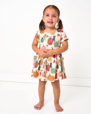Pumpkin Pals Patch Pocket Dress with Bloomer