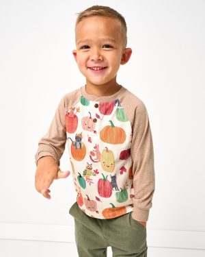 Pumpkin Pals Raglan Henley Tee