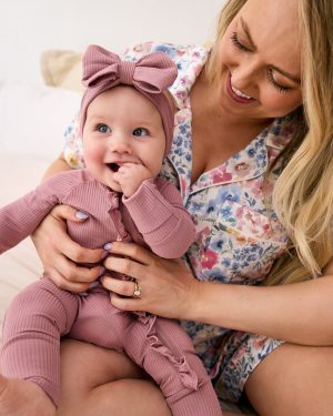 Rosewood Ribbed Luxe Bow Headband