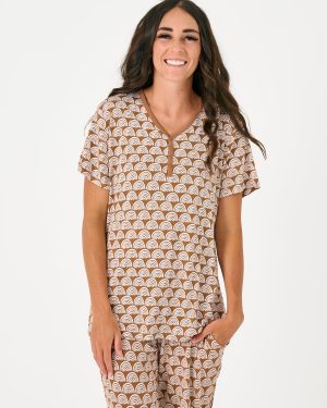 Rust Rainbows Women's Short Sleeve Pajama Top