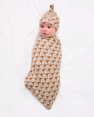 Rust Rainbows Swaddle & Hat Set
