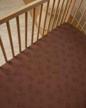 Teddy Tracks Fitted Crib Sheet
