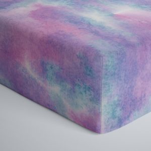 Purple Watercolor Fitted Crib Sheet